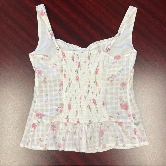 Hollister Floral Button Front Babydoll Tank Top Small NWT Cottagecore - Picture 2 of 3